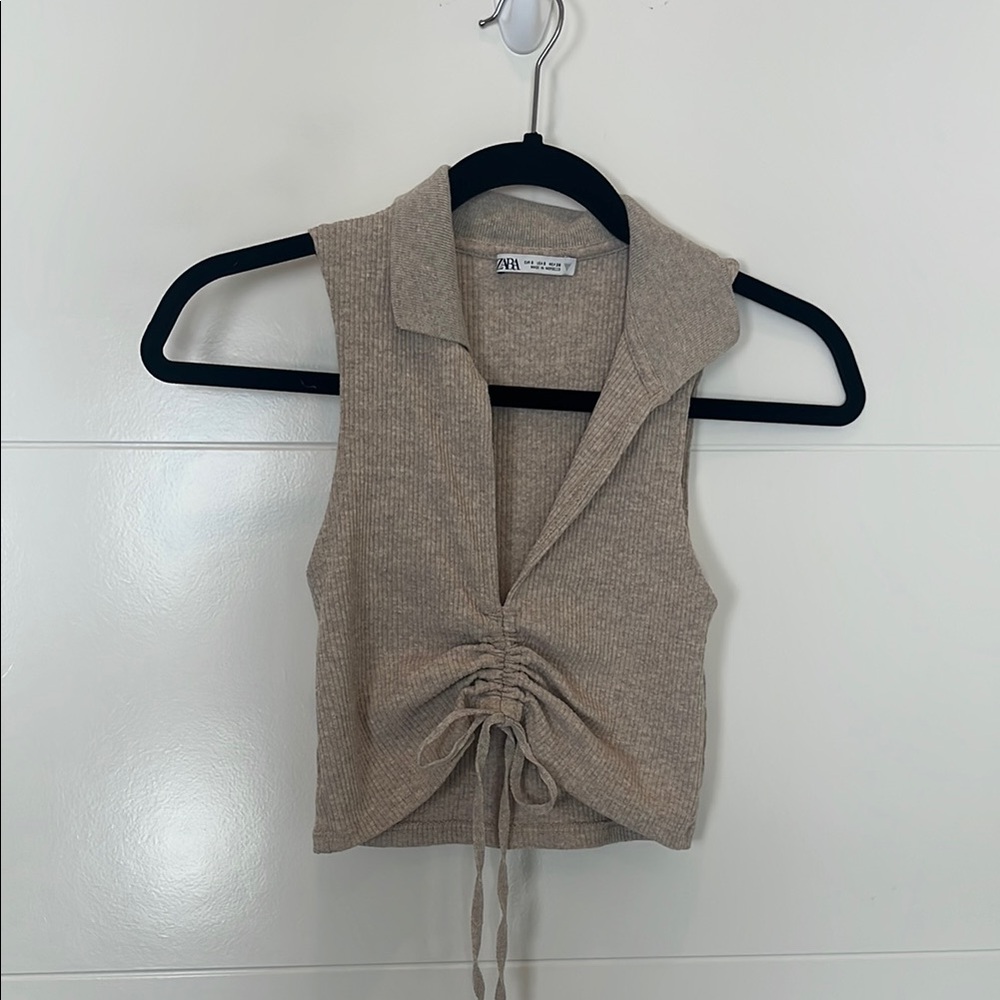 Zara Women’s Tan Sleeveless Top